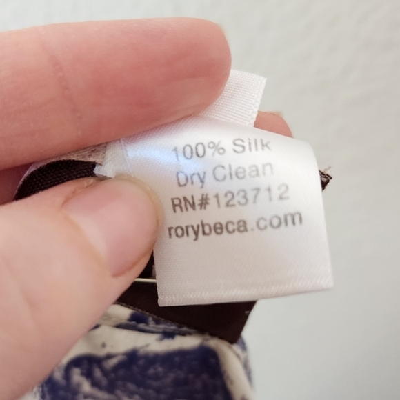 Rory Beca Blue Floral Silk Blouse XS - Picture 5 of 5